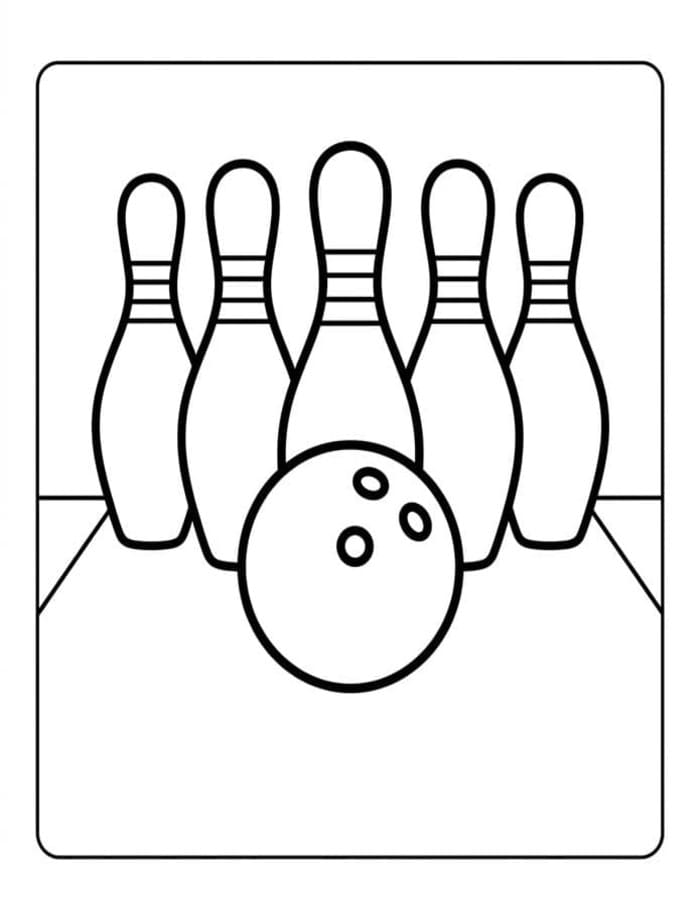 Bowling zdarma prostý omalovánka