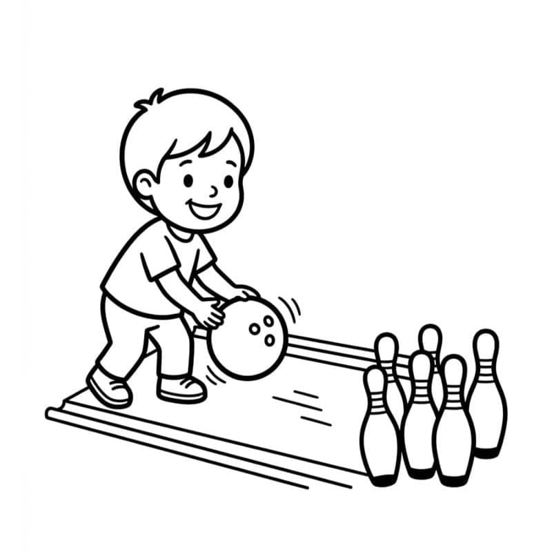 Bowling zdarma snadný tisknutelné omalovánka