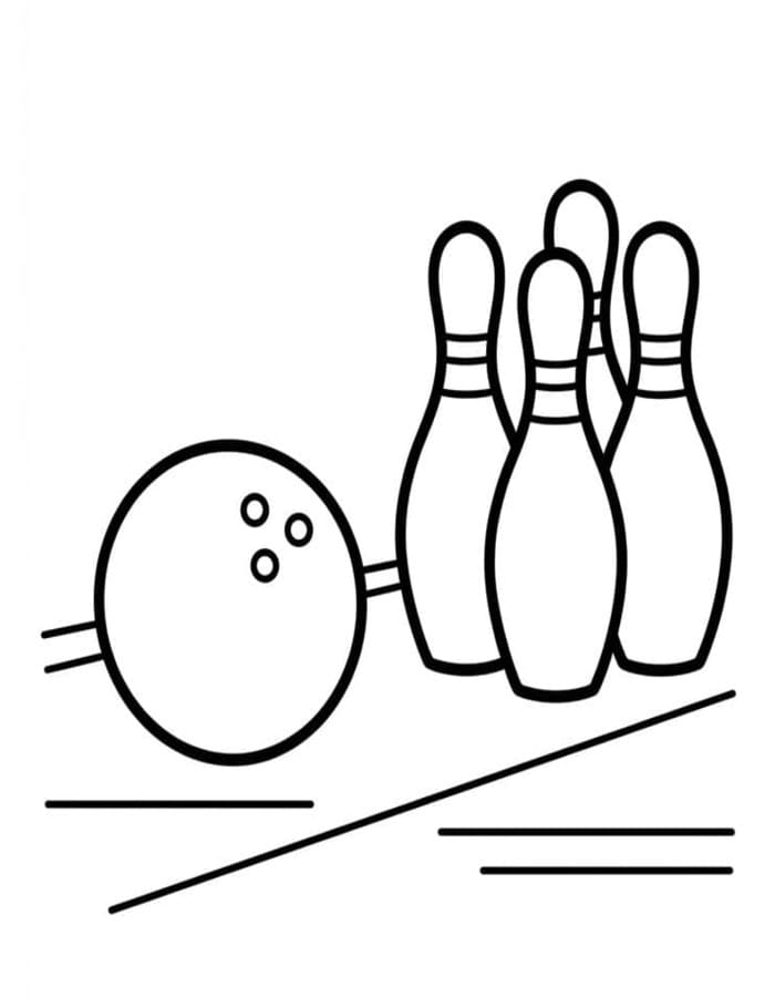 Bowling zdarma snadný omalovánka
