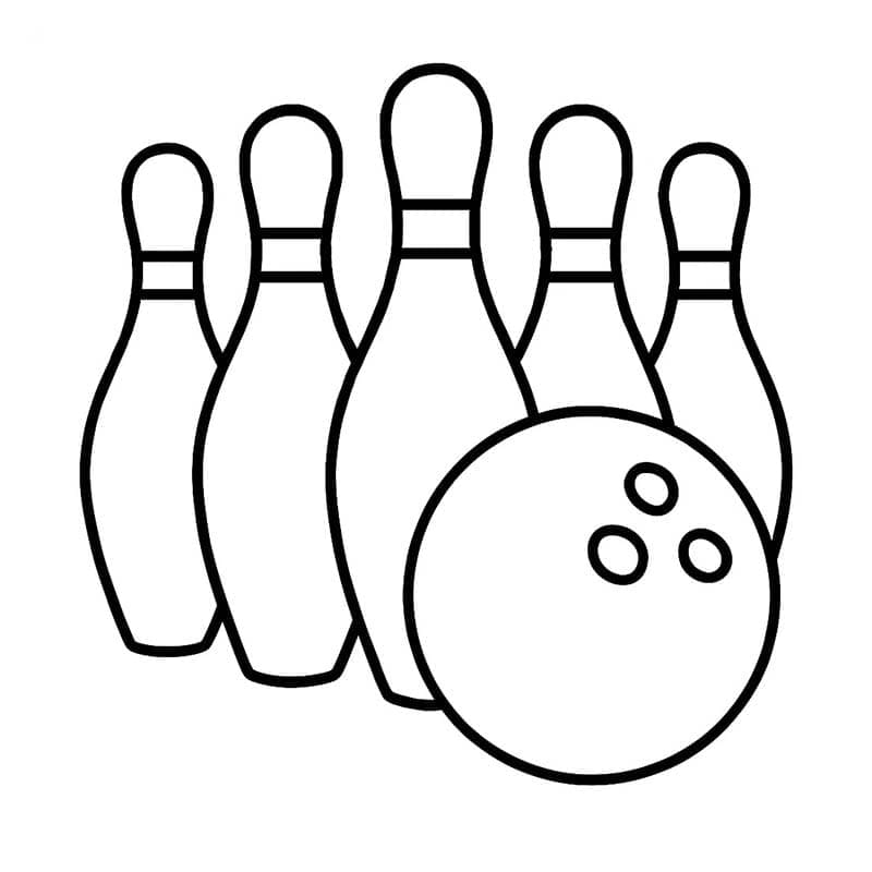 Bowling zdarma základní tisknutelné omalovánka