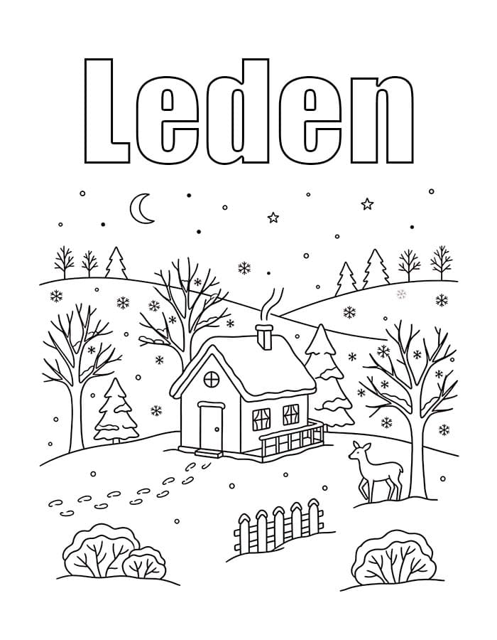 Leden tisknutelné omalovánka