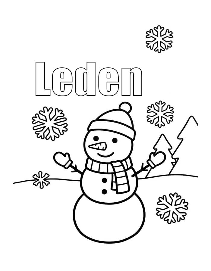 Leden zdarma základní omalovánka