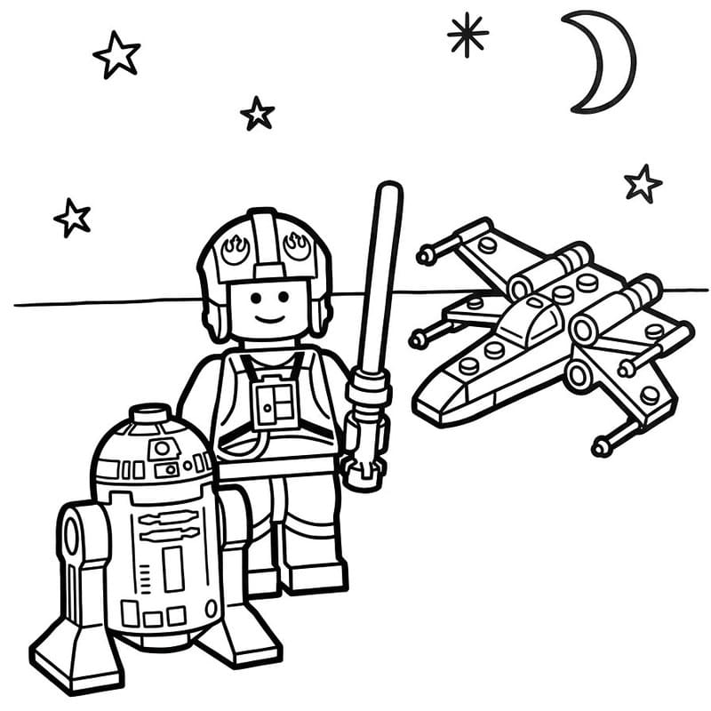 Lego Star Wars zdarma prostý tisknutelné omalovánka