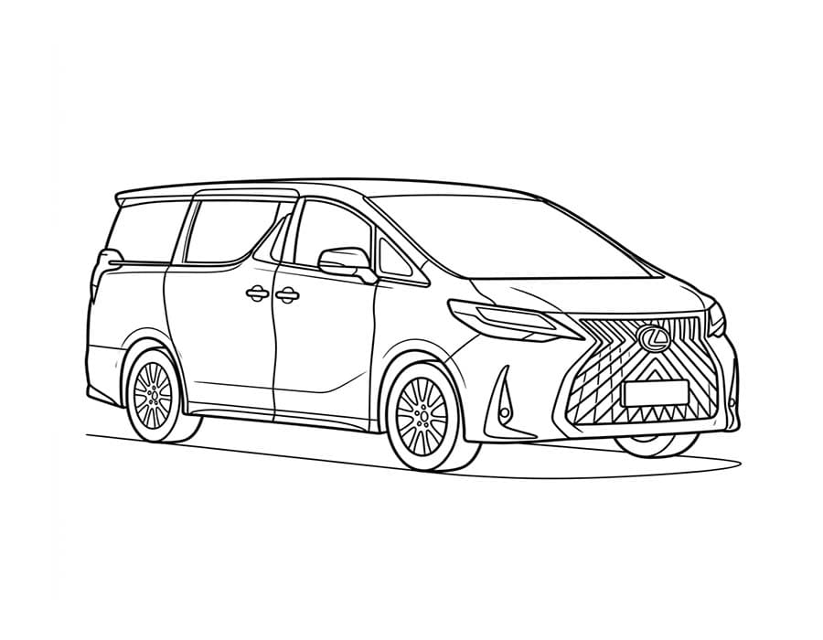 Lexus zdarma prostý tisknutelné omalovánka
