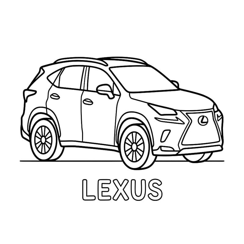 Lexus zdarma základní tisknutelné omalovánka