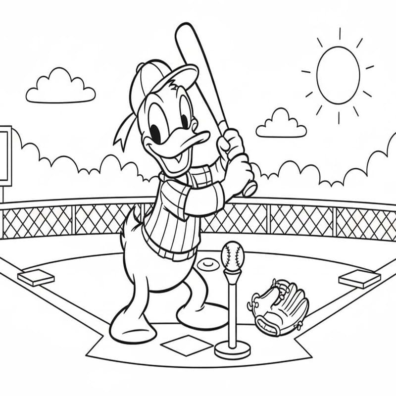 Nakreslete Baseball pro děti omalovánka