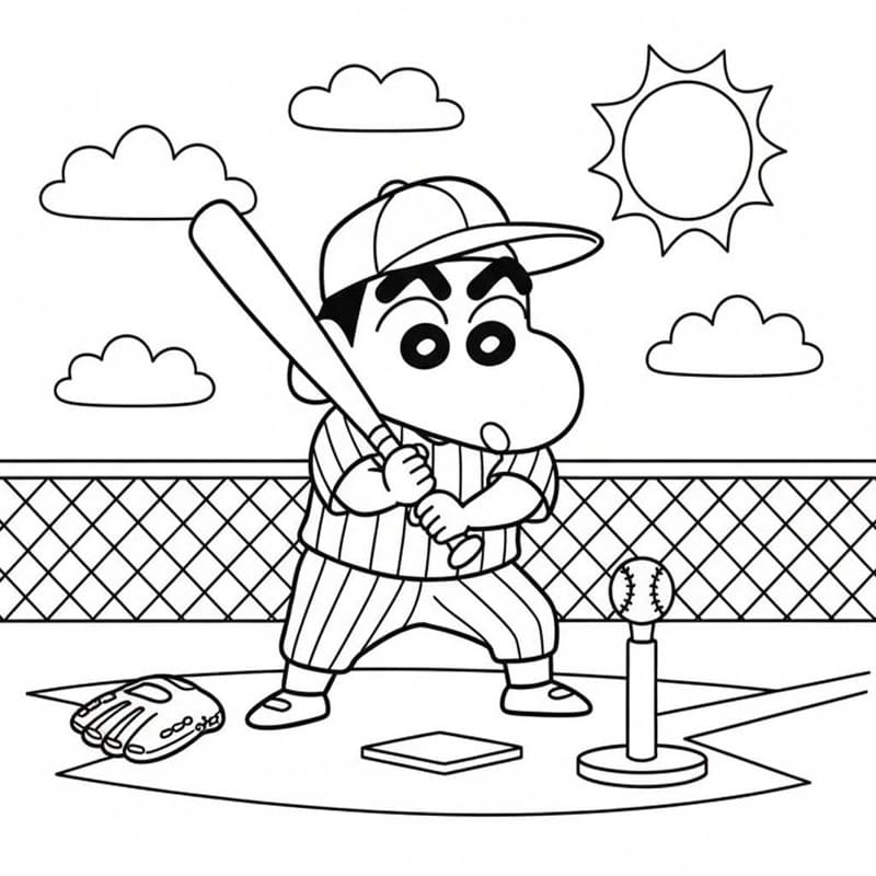 Nakreslete Baseball zdarma pro děti omalovánka