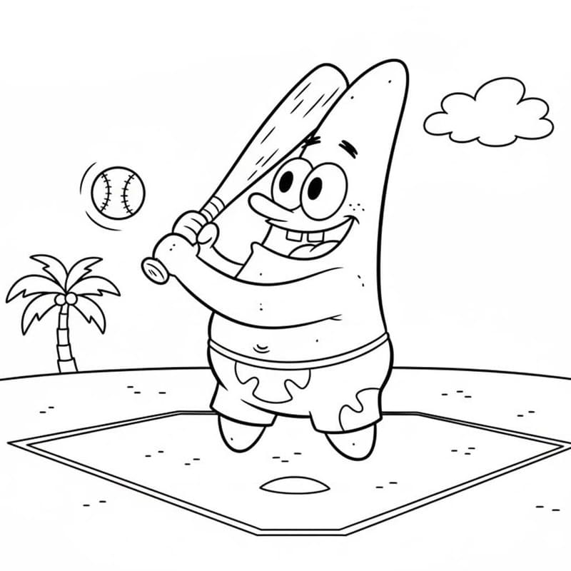 Nakreslete Baseball zdarma prostý omalovánka