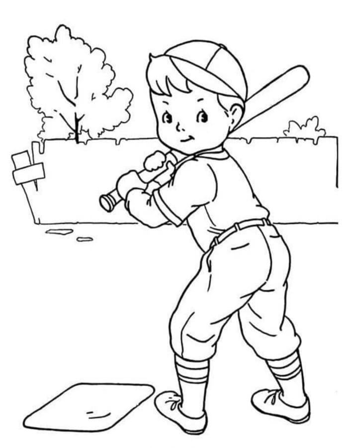 Nakreslete Baseball zdarma snadný tisknutelné omalovánka