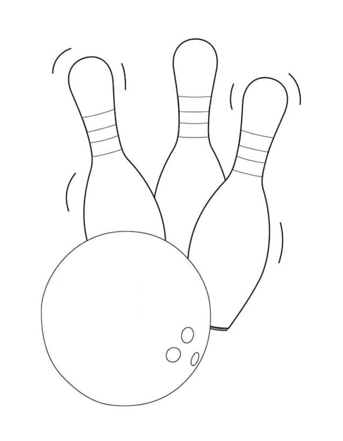 Nakreslete Bowling zdarma prostý tisknutelné omalovánka