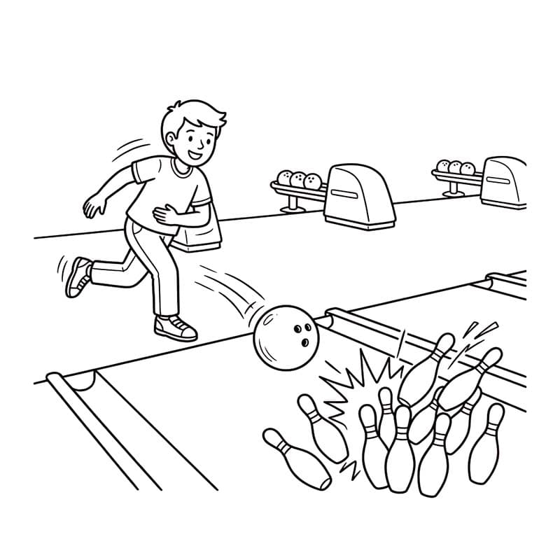Nakreslete Bowling zdarma snadný tisknutelné omalovánka
