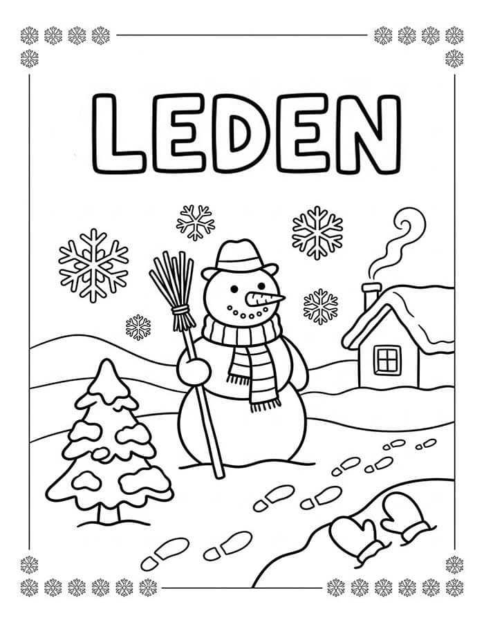 Leden omalovánky