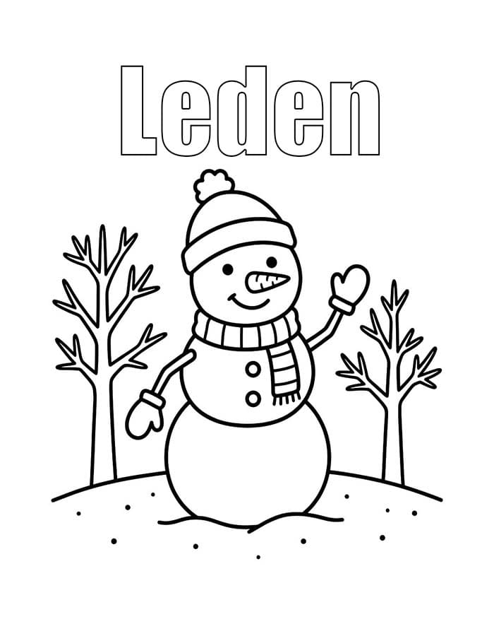 Nakreslete Leden zdarma snadný omalovánka
