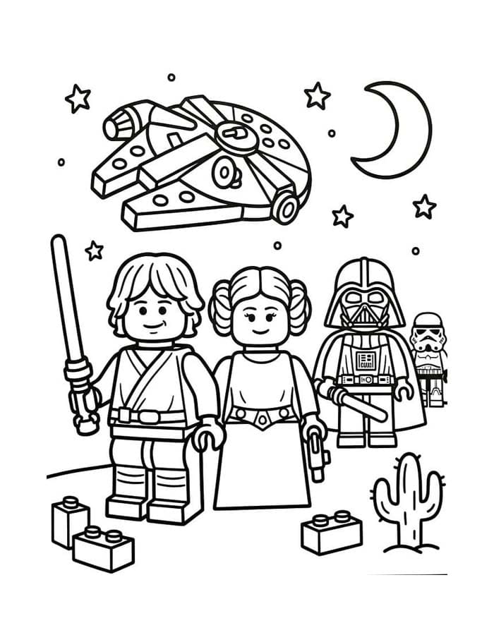 Nakreslete Lego Star Wars zdarma pro děti omalovánka