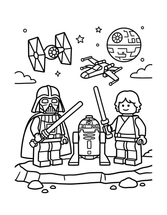 Nakreslete Lego Star Wars zdarma prostý tisknutelné omalovánka