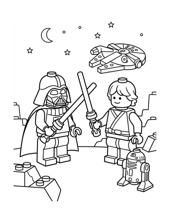 Nakreslete Lego Star Wars zdarma snadný tisknutelné omalovánka