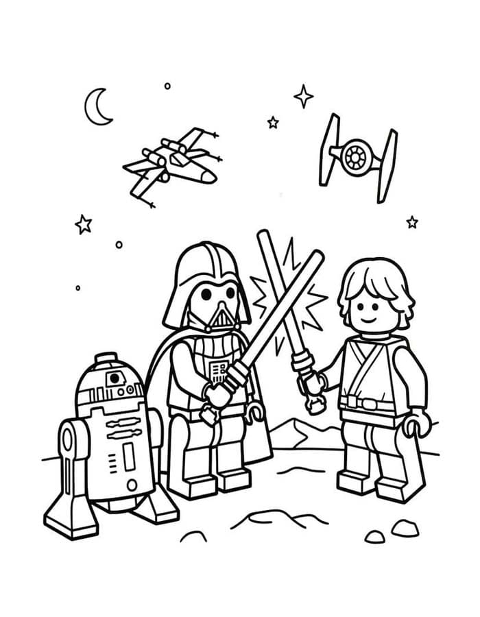 Nakreslete Lego Star Wars zdarma snadný omalovánka