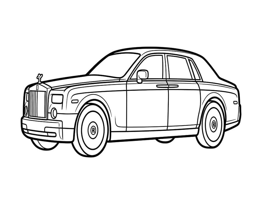 Nakreslete Rolls Royce tisknutelné pro děti omalovánka