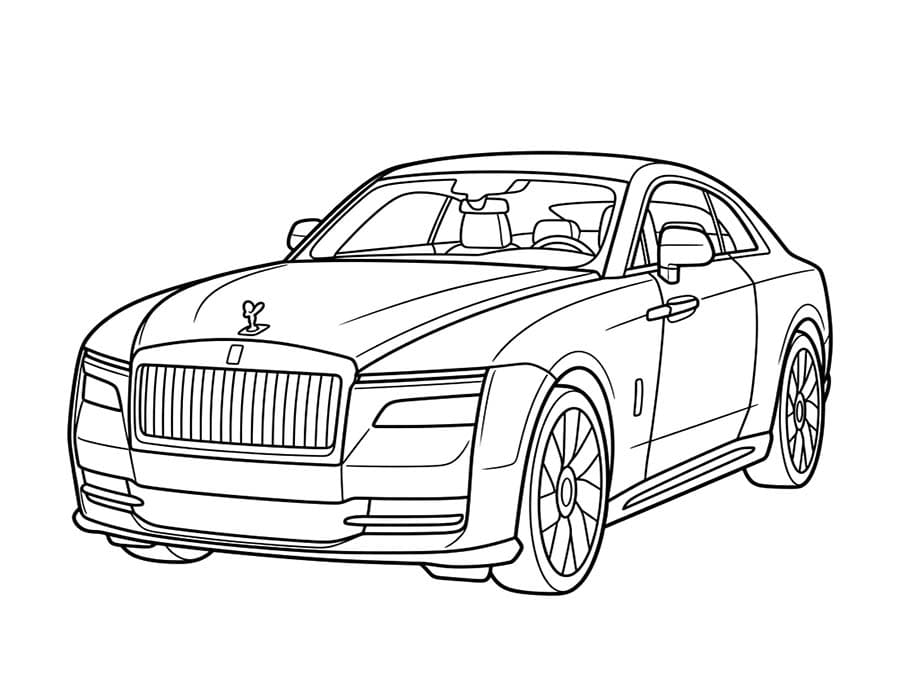Nakreslete Rolls Royce základní tisknutelné omalovánka