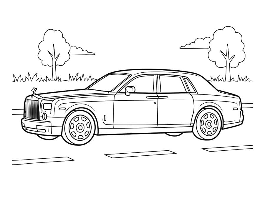 Nakreslete Rolls Royce zdarma pro děti omalovánka