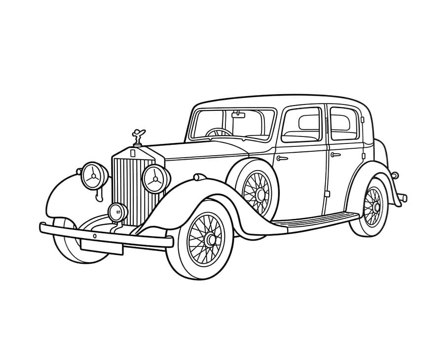 Nakreslete Rolls Royce zdarma prostý tisknutelné omalovánka