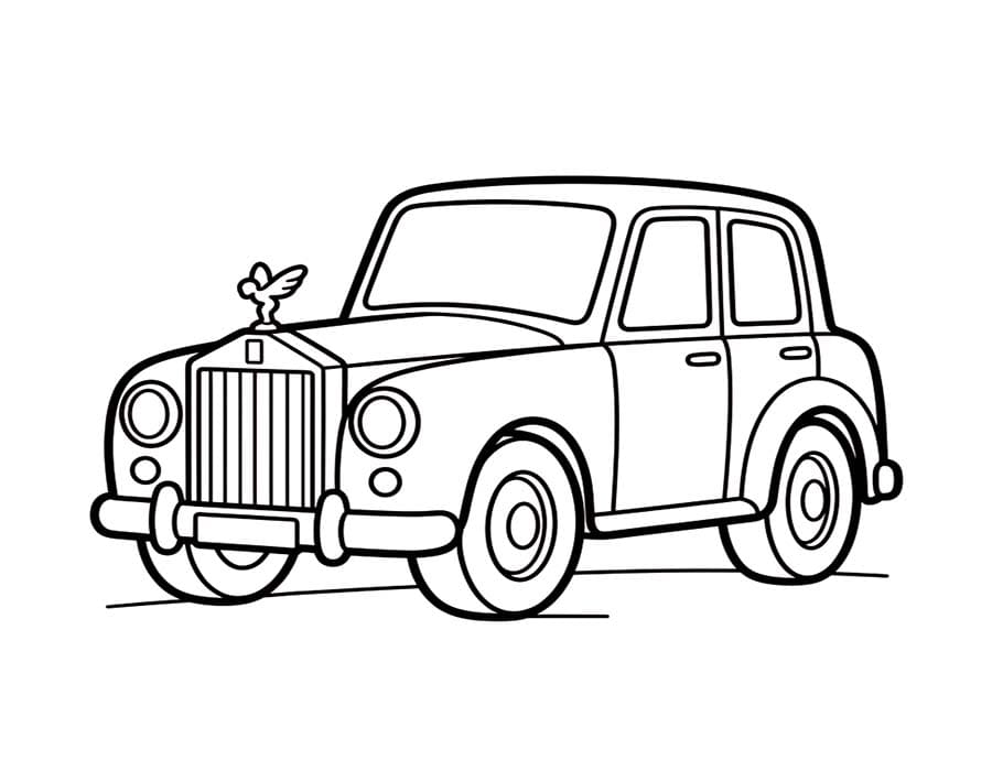 Nakreslete Rolls Royce zdarma snadný tisknutelné omalovánka