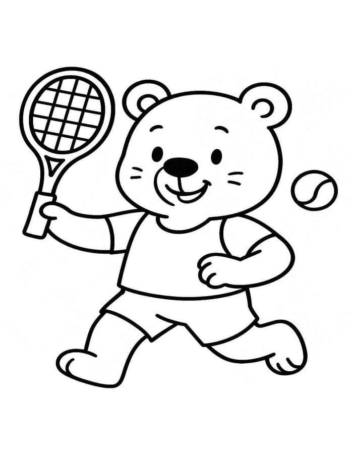Nakreslete Tenis prostý tisknutelné omalovánka