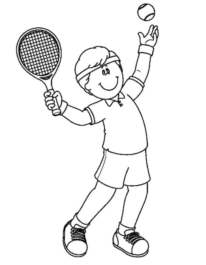 Nakreslete Tenis snadný tisknutelné omalovánka