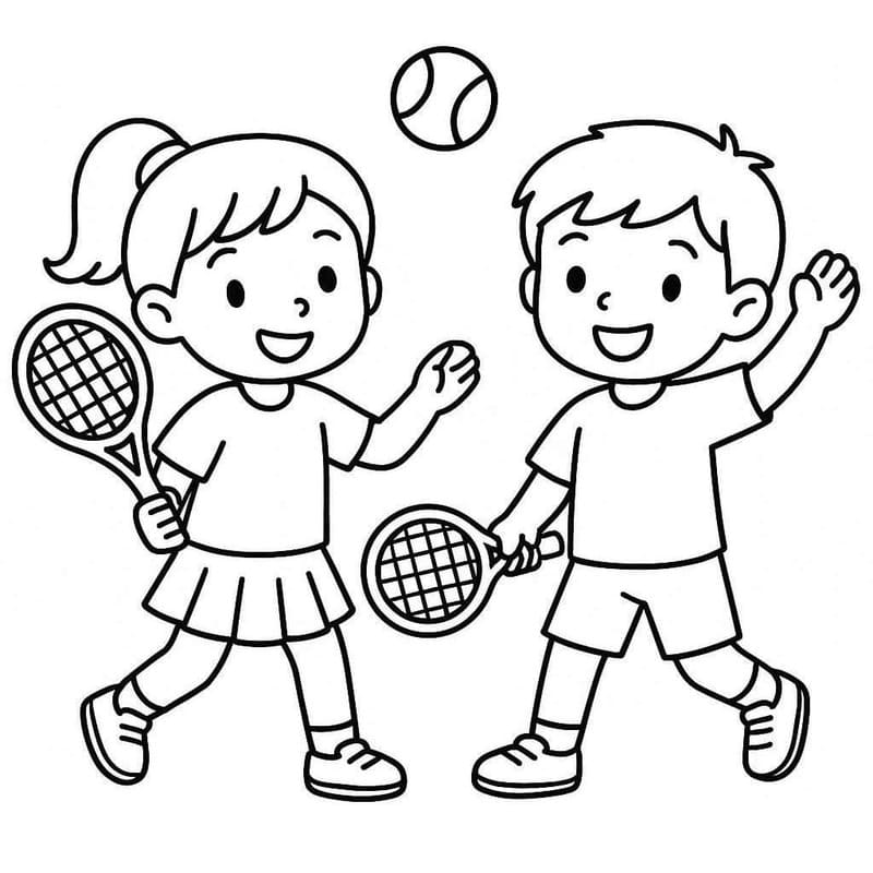 Nakreslete Tenis snadný omalovánka
