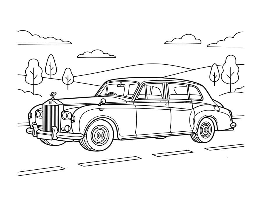 Rolls Royce pro děti omalovánka