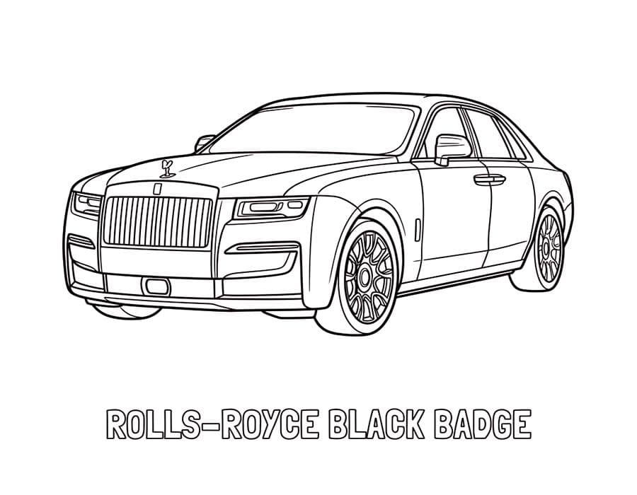 Rolls Royce základní tisknutelné omalovánka