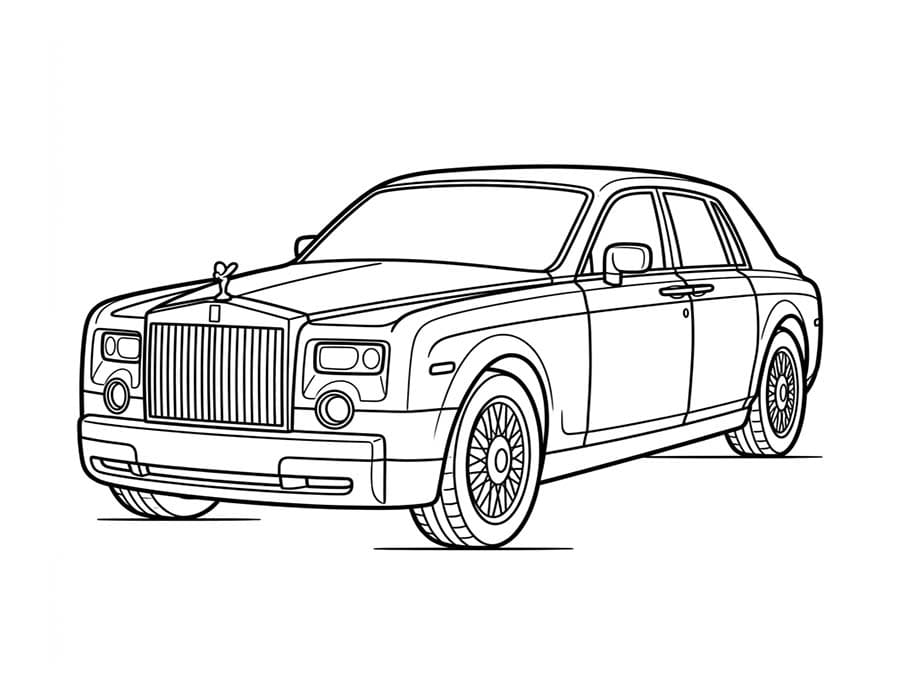 Rolls Royce zdarma snadný tisknutelné omalovánka