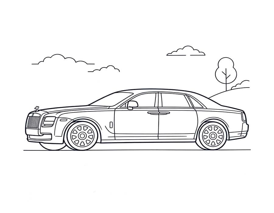 Rolls Royce zdarma snadný omalovánka