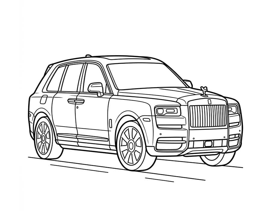 Rolls Royce zdarma tisknutelné pro děti omalovánka