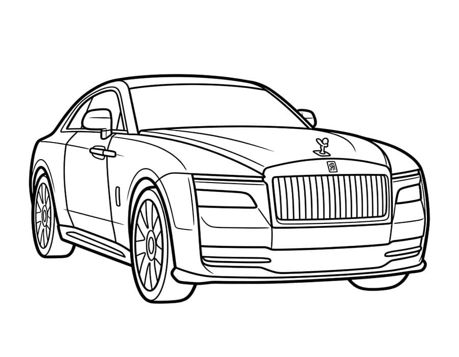 Rolls Royce zdarma základní tisknutelné omalovánka
