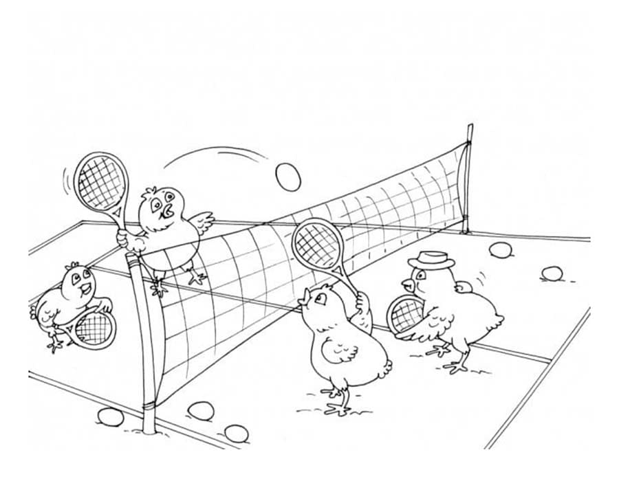 Tenis k vytisknutí zdarma omalovánka