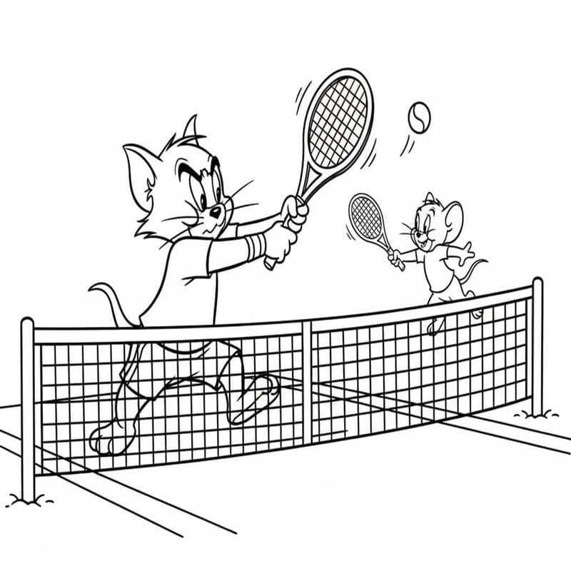 Tenis snadný tisknutelné omalovánka