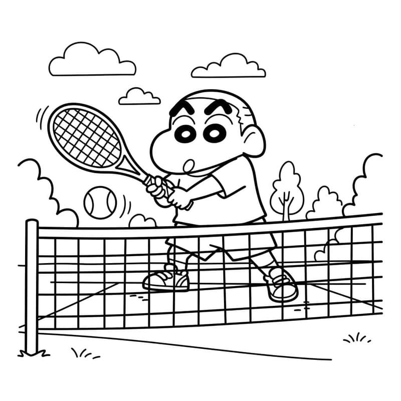 Tenis zdarma prostý tisknutelné omalovánka