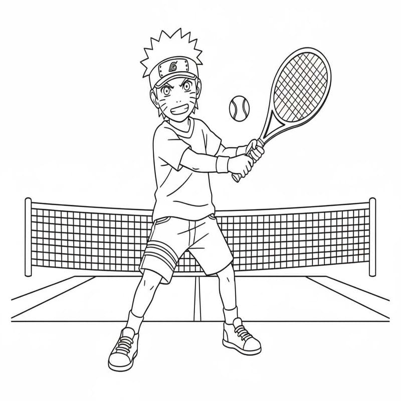 Tenis zdarma snadný tisknutelné omalovánka