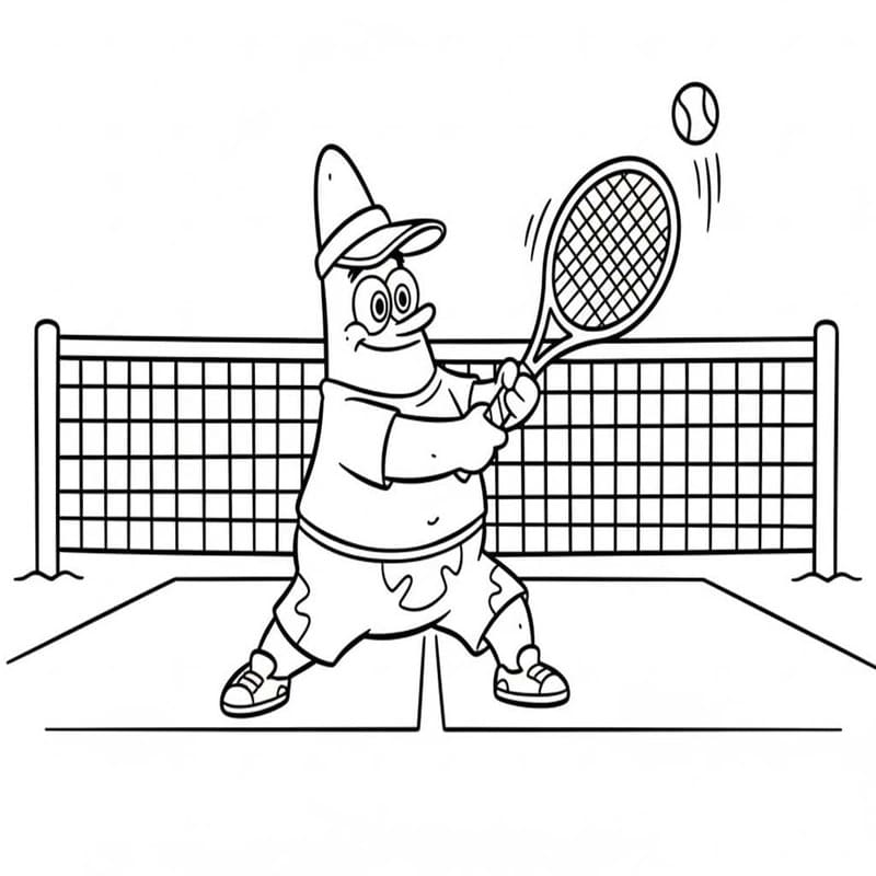 Tenis zdarma tisknutelné pro děti omalovánka