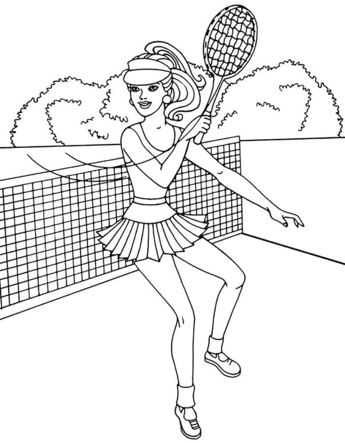 Tenis zdarma základní tisknutelné omalovánka