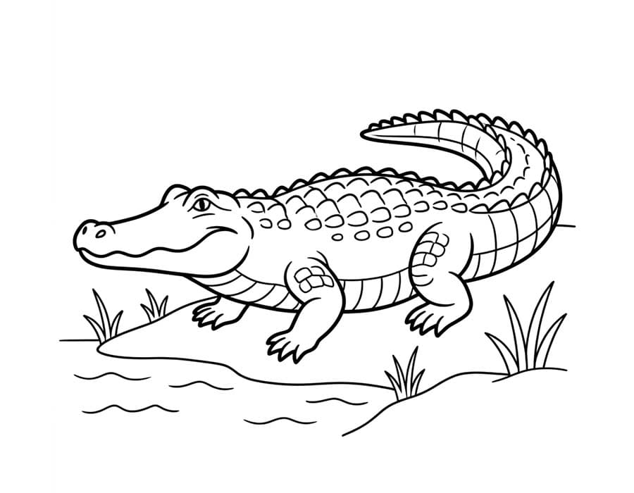 Aligátor pro děti omalovánka
