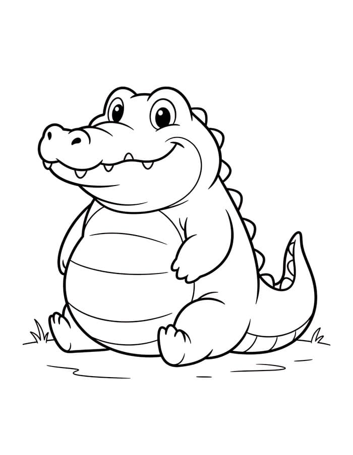 Aligátor snadný tisknutelné omalovánka