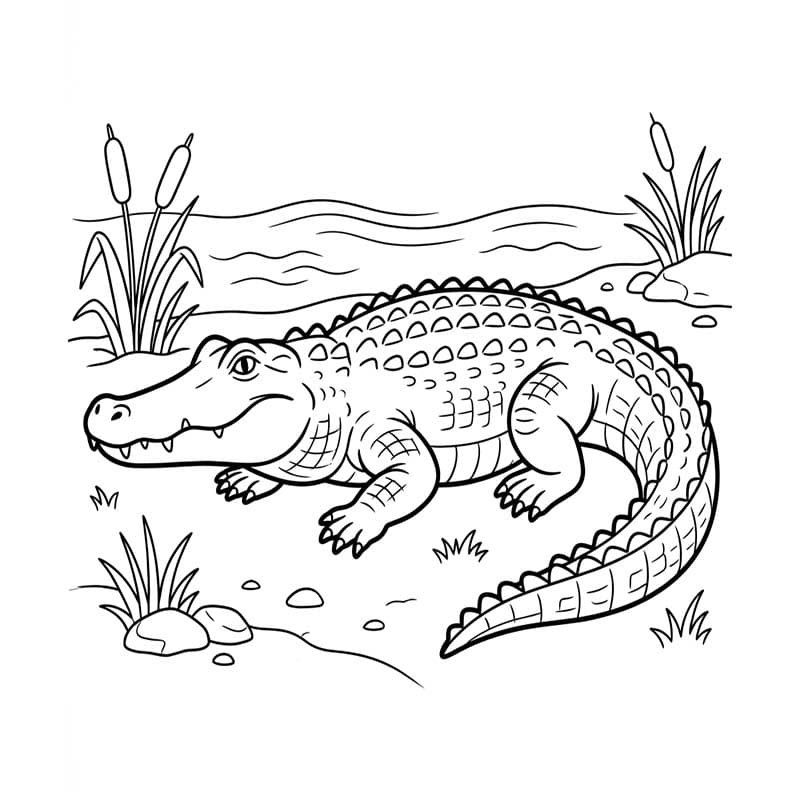 Aligátor tisknutelné omalovánka