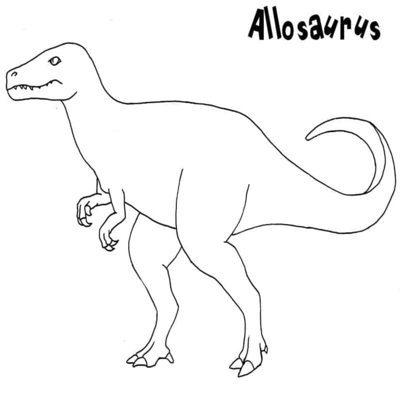 Allosaurus pro děti omalovánka