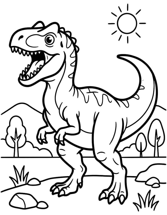 Allosaurus snadný tisknutelné omalovánka