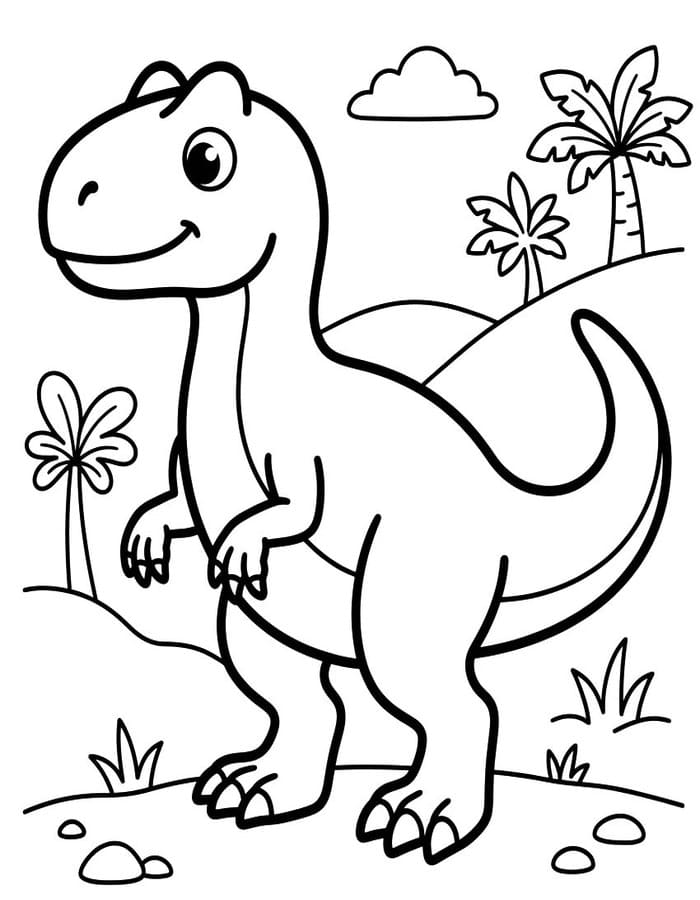 Allosaurus zdarma snadný tisknutelné omalovánka