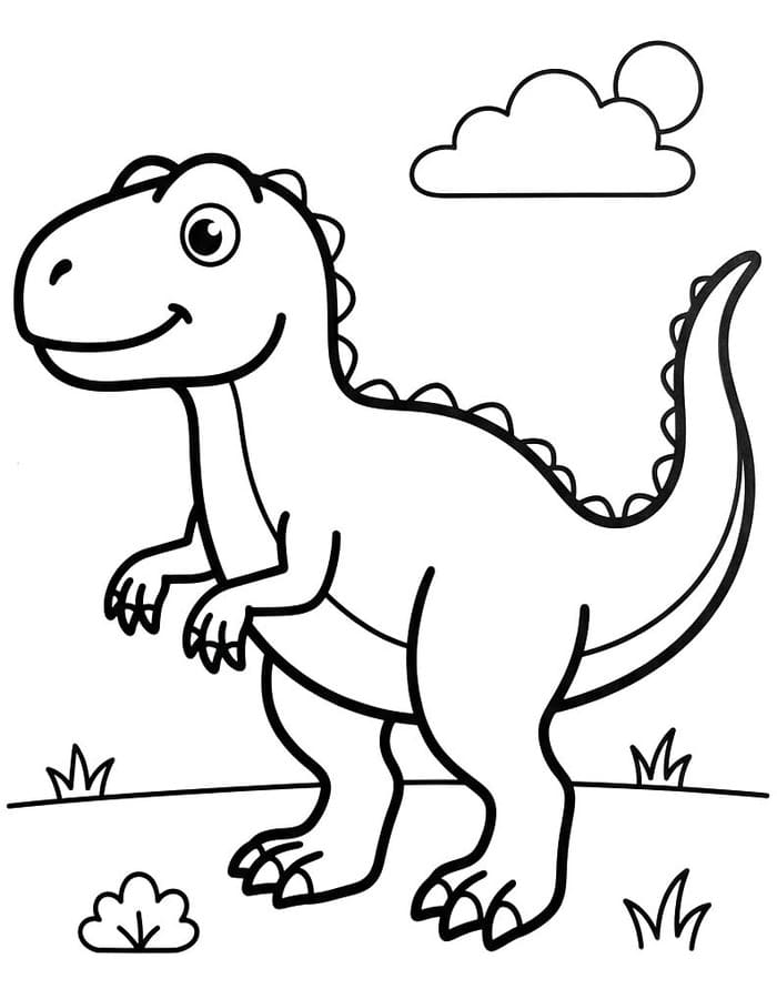 Allosaurus zdarma tisknutelné pro děti omalovánka