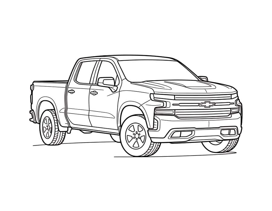 Chevrolet snadný tisknutelné omalovánka