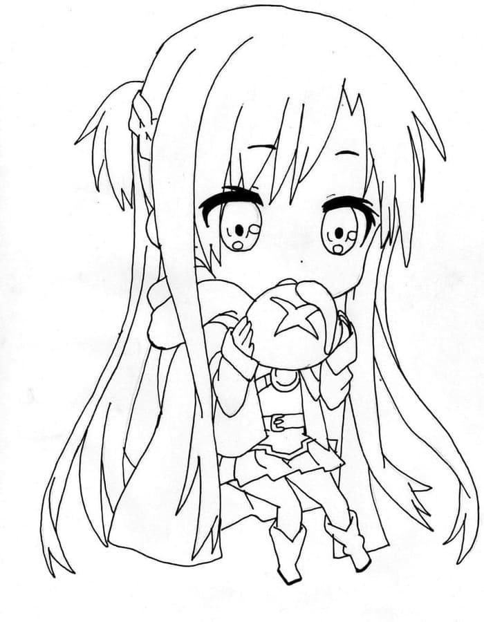Chibi k vytisknutí zdarma omalovánka